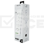 Сетевой фильтр QUMO Power Bar Light SPFSU2 (P-0009), 5 розеток, 2500 Вт, 10A, каб.2 м 3x1 мм медь, 4U+2C (2,4A),Wt, фото4