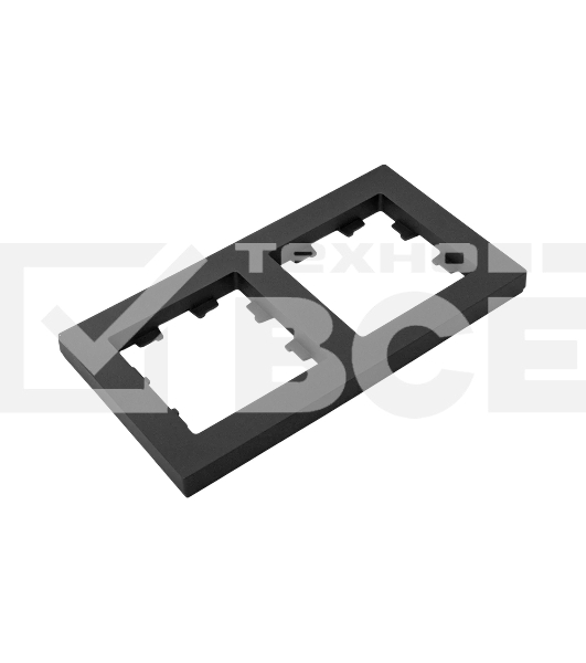 Рамка 2-местная Эпика EKF UP1-FPB-02 черная, пластик