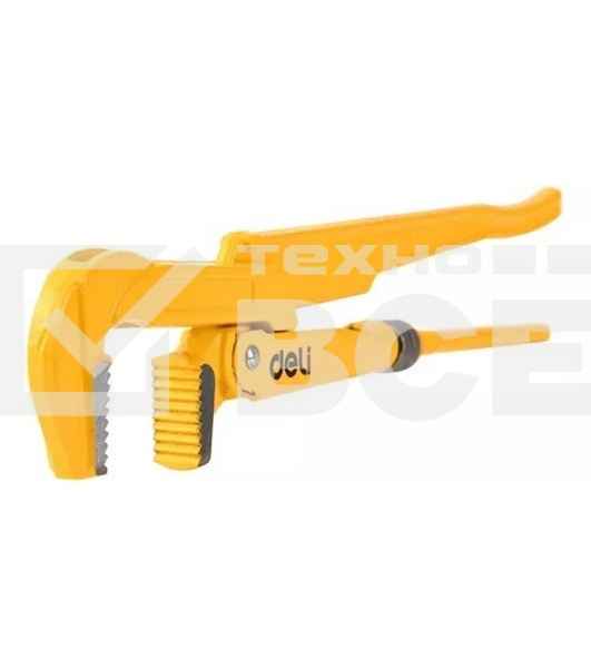 Трубный рычажный ключ №3 с прямыми губками Deli DL105167 560мм, раскрытие губок 0-67мм, сталь Cr-V