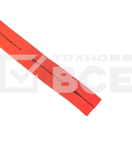 Трубка термоусаживаемая ТУТ нг 40/20 красная рулон EKF PROxima