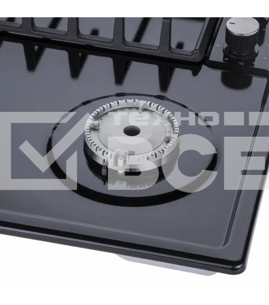 Газовая варочная панель Maunfeld EGHE.64.6CB/G, 4 конфорки, эмалированная сталь, черный