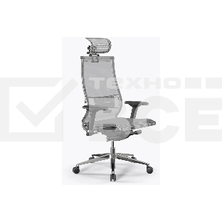 Кресло Метта Samurai S-3 белый сиденье белый сетка с подголов. крестов. металл хром