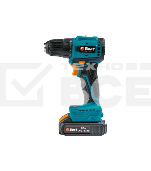 Дрель-шуруповерт Bort BAB-21-BLK, Аккумуляторная , 21В, 2 АКБ, Кейс