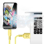 Кабель Defender  F207, USB 2.0 (AM) - Apple Lightning (M), 1метр, 2.4А, силиконовая оплетка, жёлтый., фото2