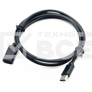 Кабель-удлинитель Buro USB Type-C (m) USB Type-C (f) 2м (BU-EXT-TYPEC-2M) черный