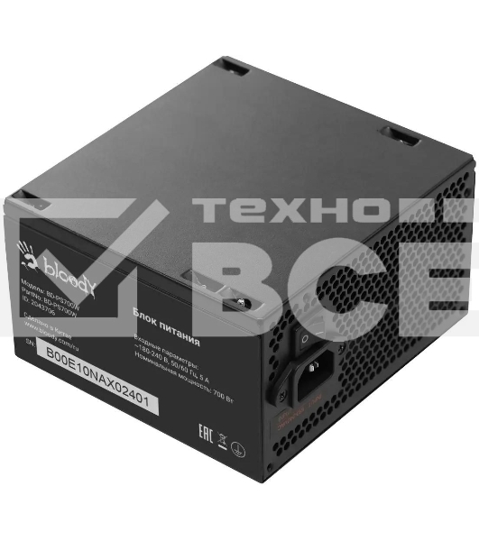 Блок питания Bloody BD-PS700W, 700Вт, 80 PLUS WHITE, 120мм, черный