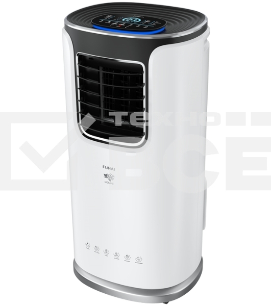 Кондиционер мобильный FUNAI JASMINE MAC-JS30CON03 9500 BTU, 20 м², 55 дБ, охлаждение, осушение, белый