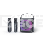 Переносная караоке система TRS2406 iconBIT K702B Колонка 10Вт, 2 микрофона Bluetooth, подсвктка, с аккумулятор в колонке 1500mAh и микрофонах, 16*12*16.7 CM, черный, фото 1