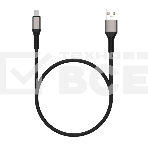 Дата-кабель Maxvi MC-21M USB-MicroUSB 2.4А, 1м, black-grey, фото 1
