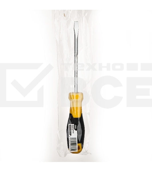 Отвертка шлицевая Deli DL6361251 6х125мм Материал: CR-V. Двухкомпонентная ручка. Хромированная