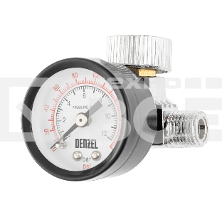 Регулятор давления с манометром Denzel для краскораспылителя K1500, 12 бар, 1/4