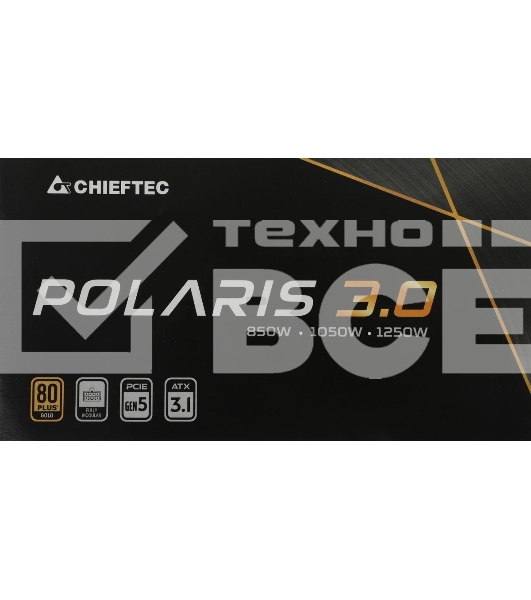 Блок питания Chieftec Polaris 3.0 PPS-850FC-A3, 850Вт, 80 PLUS Gold, 140мм, модульный, черный