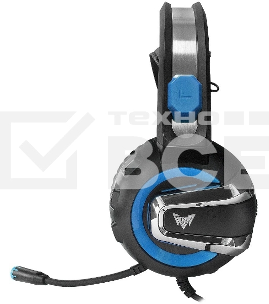 Гарнитура Crown CMGH-3001 чёрный/синий, проводная, подсветка