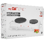 Плита настольная электрическая Clatronic DKP 3583 белый, 2.5 кВт, ТЭН, конфорки - 2, эмаль, поворотные переключатели, фото2