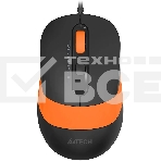 Мышь проводная A4Tech Fstyler FM10S черный/оранжевый, 1600 dpi, USB, кнопки - 4, фото 1