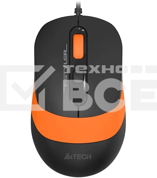 Мышь проводная A4Tech Fstyler FM10S черный/оранжевый, 1600 dpi, USB, кнопки - 4