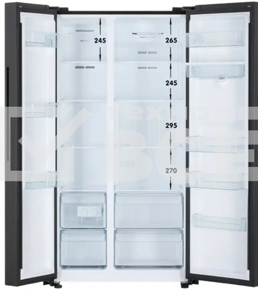 Холодильник Gorenje NRR9185EABXLWD черный матовый двухкамерный 353/191л морозилка снизу