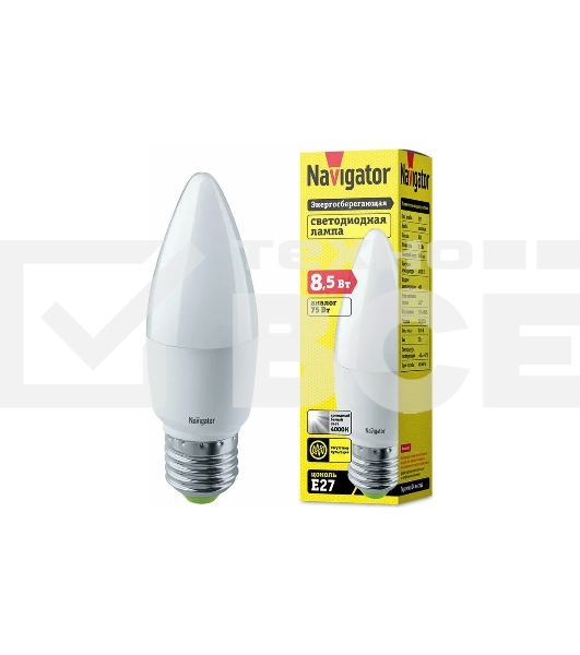 Лампа светодиодная Navigator 61 328 NLL-C37-8.5-230-4К-E27-FR