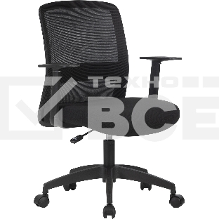 Кресло компьютерное Cactus CS-MC333-BK черный, сиденье черный, сетка/ткань, низк.спин. крестов. пластик, пластик черный
