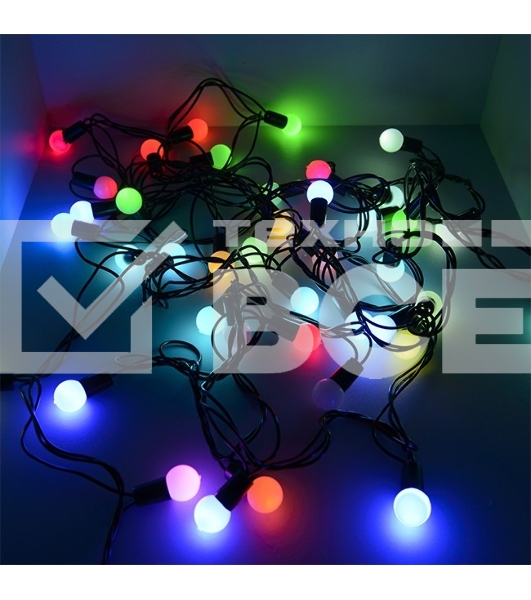 Гирлянда светод. Funray Шарики матовые BL-550M, 40 LED, 5м, мульти (7цв.),черный шнур,
