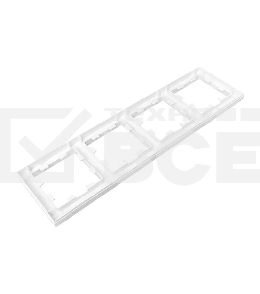 Рамка Эпика 4-местная, белая, пластик
