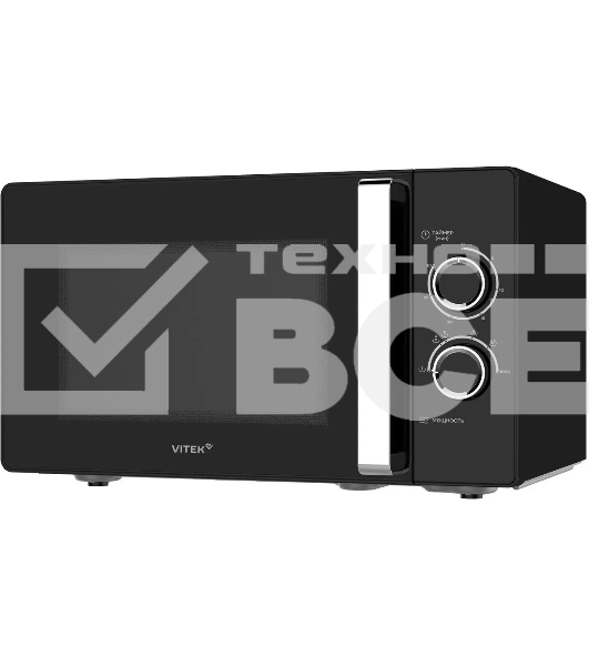 Микроволновая печь Vitek VT-MW1225 черный/хром, 25 л, 900 Вт, переключатели - поворотный механизм