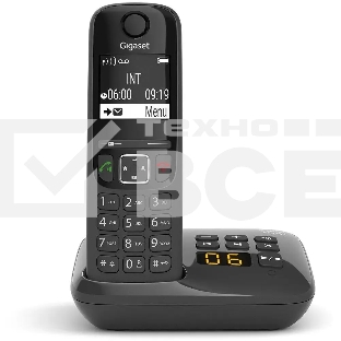 Радиотелефон Dect Gigaset AS690A черный автооветчик АОН