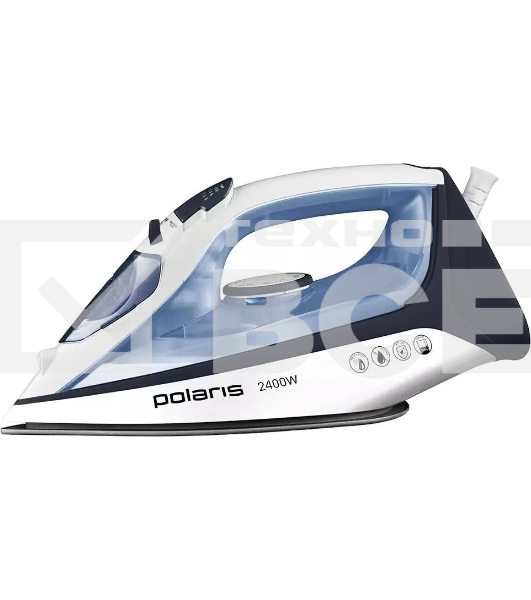 Утюг Polaris PIR 2483K, с паровым ударом, 2400Вт, белый/синий
