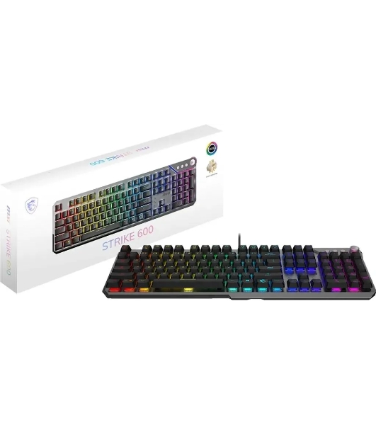 Клавиатура MSI STRIKE 600 Silent механическая серый/черный USB Multimedia for gamer LED (подставка для запястий) (S11-04RU256-CLA)
