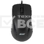 Мышь проводная Acer OMW136 черный, 1200 dpi, USB, кнопки - 3, фото 1