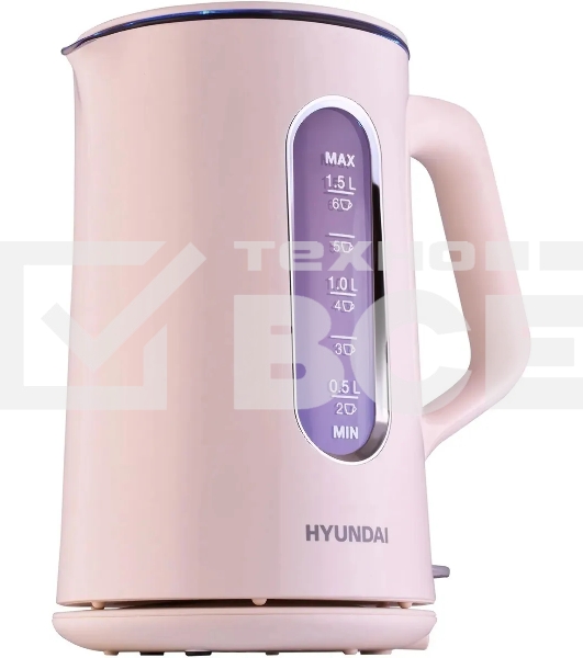 Чайник электрический Hyundai HYK-G8888 1.5л. 1700Вт кремовый/прозрачный корпус: стекло