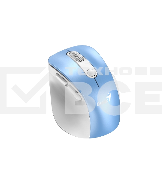 Мышь беспроводная Genius Ergo 9000S Pro светло-голубой, 2400 dpi, радиоканал, Bluetooth, USB, кнопки - 6