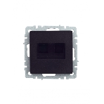 Розетка компьютерная двойная RJ11+RJ45 IEK BRITE РК/Т12-БрЧ кат.5E черный, фото4