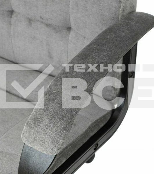 Кресло руководителя Бюрократ CH 002 Fabric Light-19 серый, крестов. пластик
