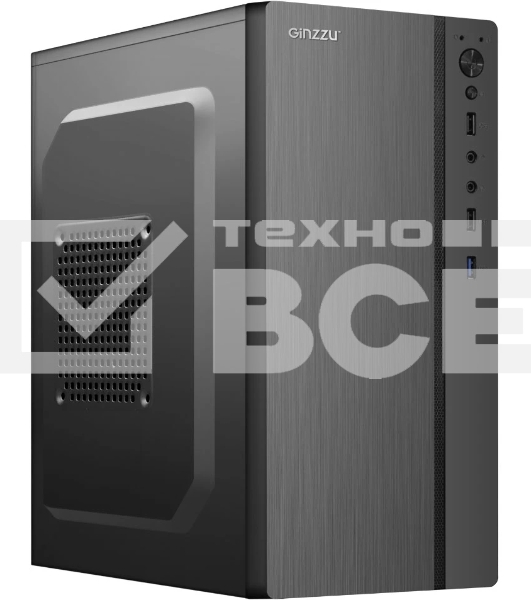 Компьютерный корпус Ginzzu B200 1*USB 3.0,2*USB 2.0,AU w/o PSU