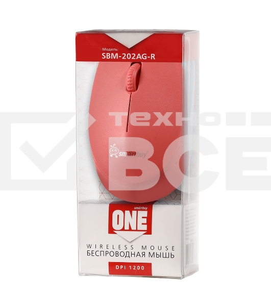 Мышь беспроводная Smartbuy (SBM-202AG-R) ONE 202AG-R красный