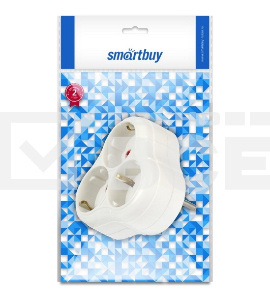 Тройник Smartbuy (SBE-16-A01-3z) 3 гнезда с заземлением круглый белый 16А 250В