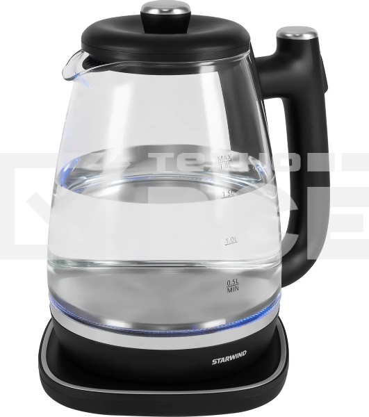 Чайник электрический Starwind SKG4041 1.8л. 1800Вт черный корпус: стекло