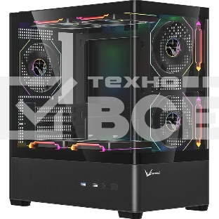 Корпус Formula Crystal U1M черный без БП mATX 1xUSB3.0 1xUSB3.1 audio bott PSU