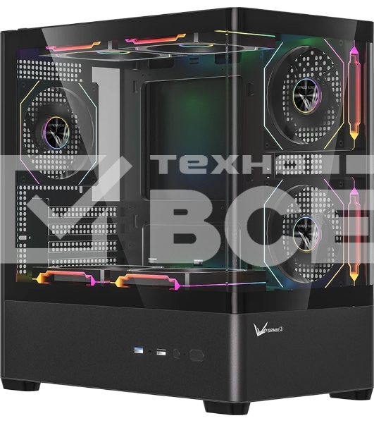 Корпус Formula Crystal U1M черный без БП mATX 1xUSB3.0 1xUSB3.1 audio bott PSU