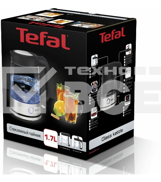 Чайник электрический Tefal KI750D30 1.7 л, 1700 Вт, серебристый/металл