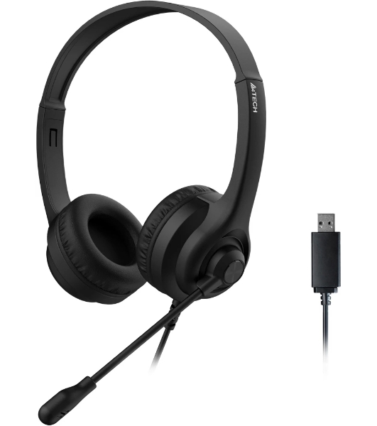 Гарнитура A4Tech HU-8 чёрный, проводная