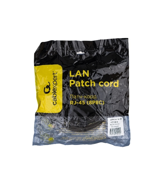 Патч-корд UTP Cablexpert PP12-30M/BK cat.5e, 30м, литой, многожильный, черный