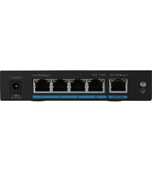 Коммутатор Falcon Eye FE-104POE-S, 4×100 Мбит/с PoE + 1×100 Мбит/с Uplink, неуправляемый