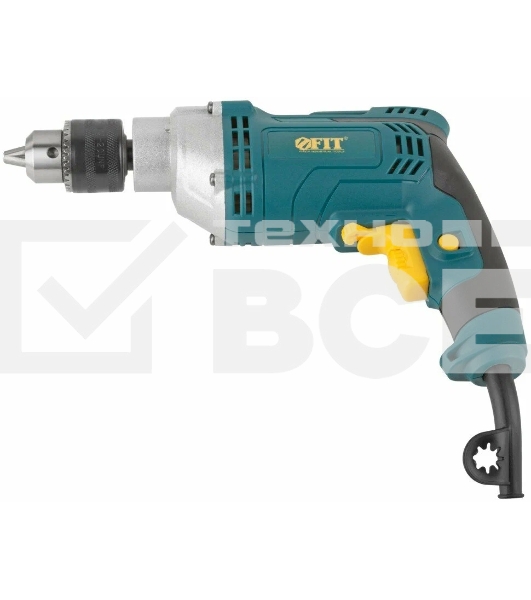 Дрель ударная FIT ID-750 750 Вт, 0-3000 об/мин, КлП 13 мм, 2,4 кг, мет. корп., рез. накл., коробка