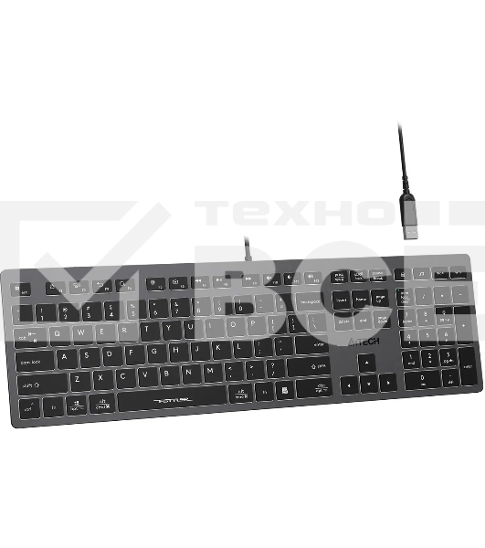 Клавиатура A4Tech Fstyler FX60H проводная, USB, серый/белый