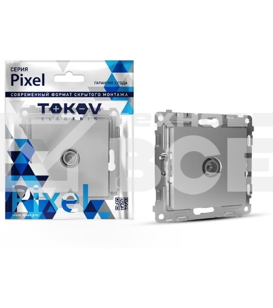 Коннектор TV СП Pixel механизм алюм. TOKOV ELECTRIC TKE-PX-A1C-C03