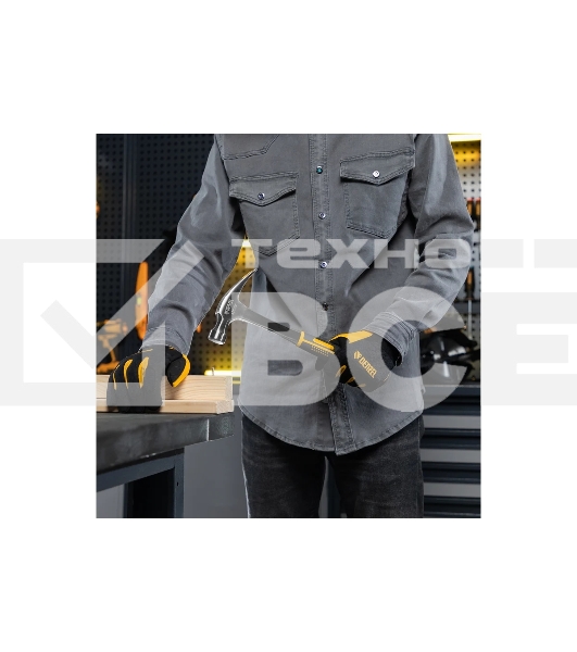 Молоток-гвоздодер Denzel 10423 450 г, цельнометаллический, двухкомпонентная рукоятка