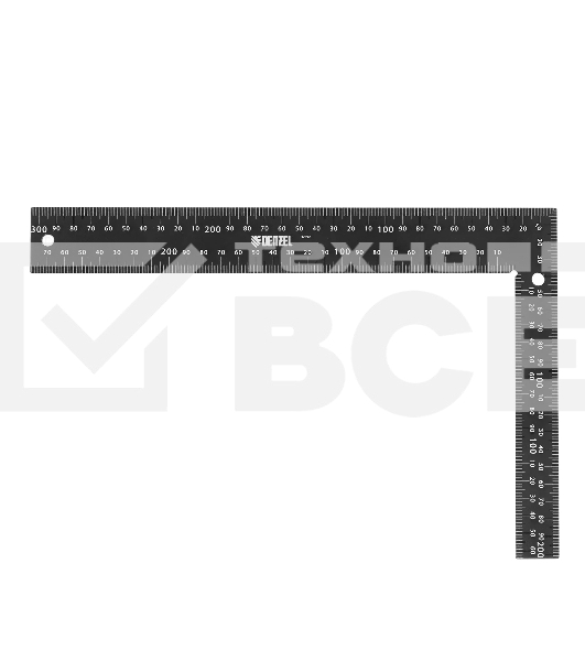 Угольник Denzel 200 х 300 мм, алюминиевый, лазерная гравировка