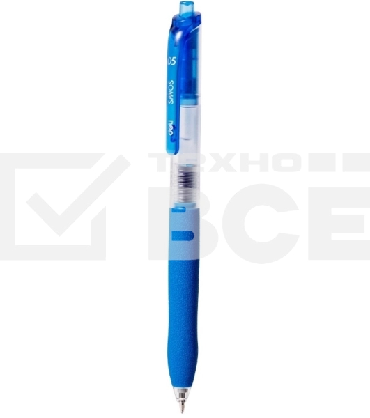 Ручка гелевая автоматическая Deli EG075-BL, d=0.5мм, синие чернила, резиновая манжета